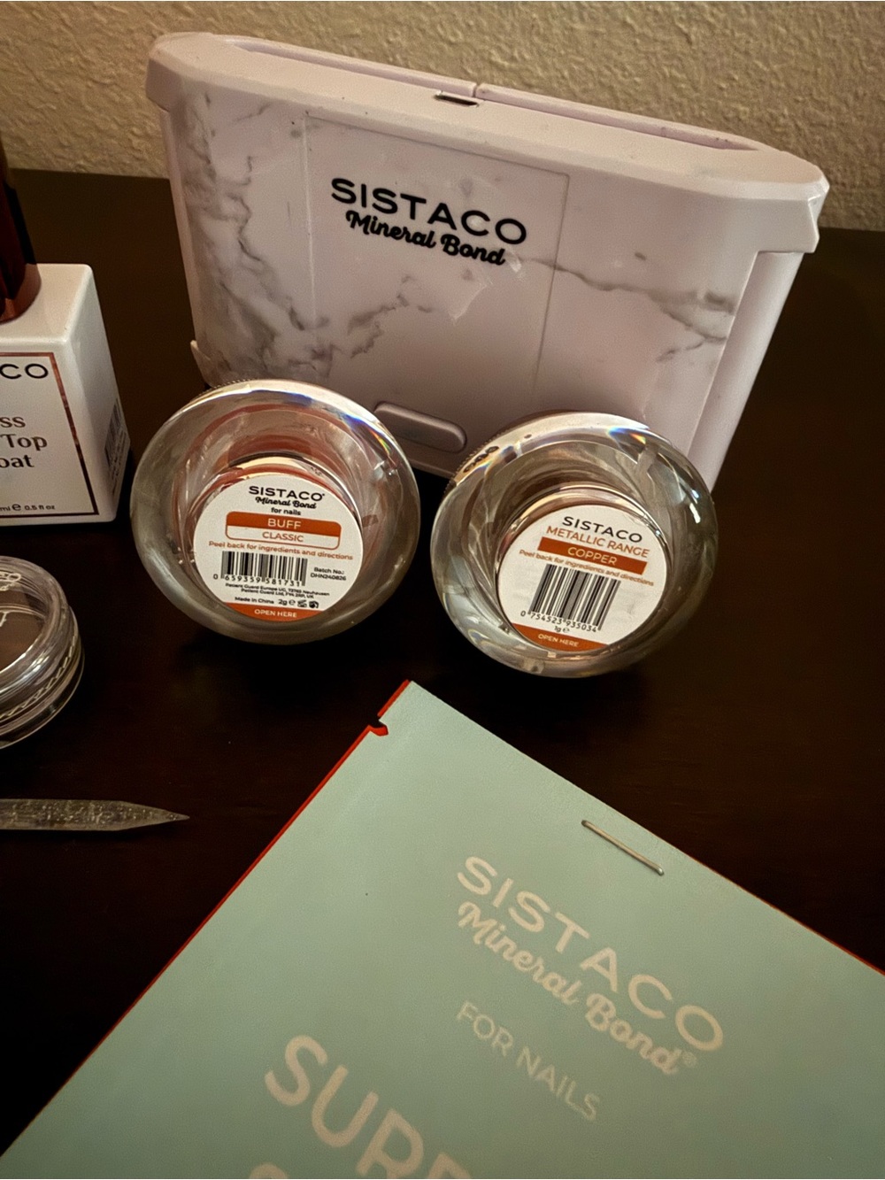 Sistaco Mineral Bond Nail System Bundle LED Lamp Base Top Coat Nail Powders - Picture 4 of 4